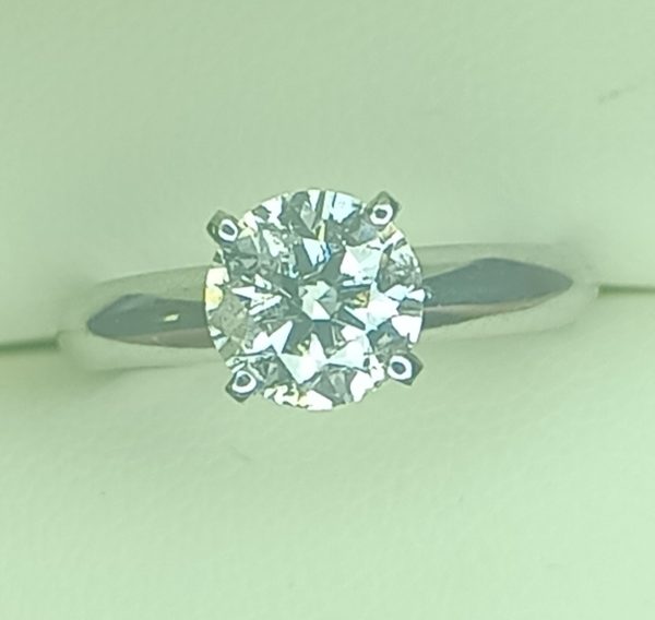 GIA 1.01 ct. Natural Round Diamond Solitaire Ring 14k White Gold - Image 2