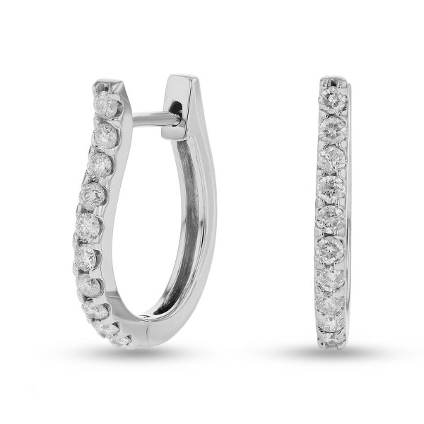 0.50 ct. Natural Diamond Hoop Earrings in 14k White Gold