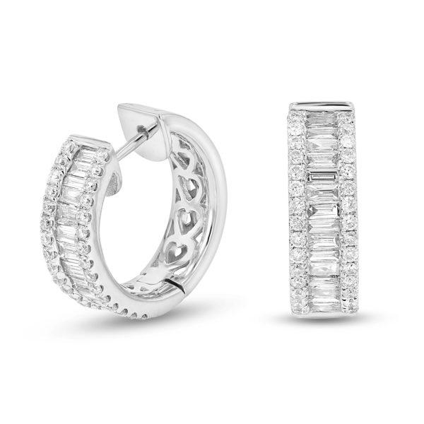 0.76 ct. Natural Diamond Hoop Earring in 18k White Gold