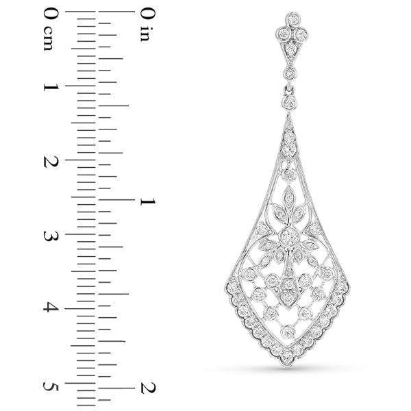 0.94 ct. Natural Diamond Dangling Earrings in 18k White Gold - Image 2