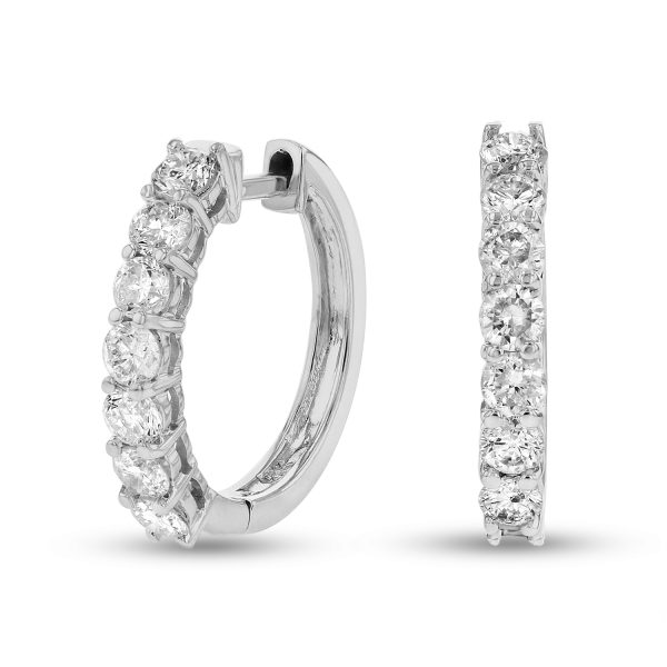 1.00 ct. Natural Diamond Hoop Earrings in 14k Gold