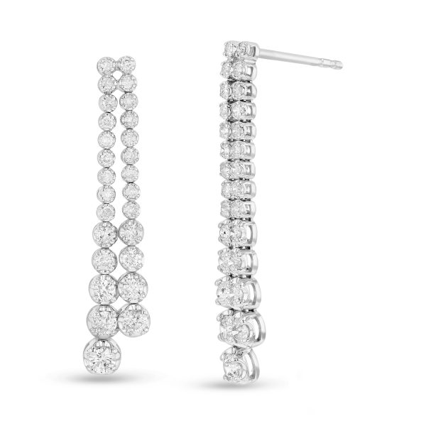 1.00 ct. Natural Diamond Drop Earrings in 14K White Gold