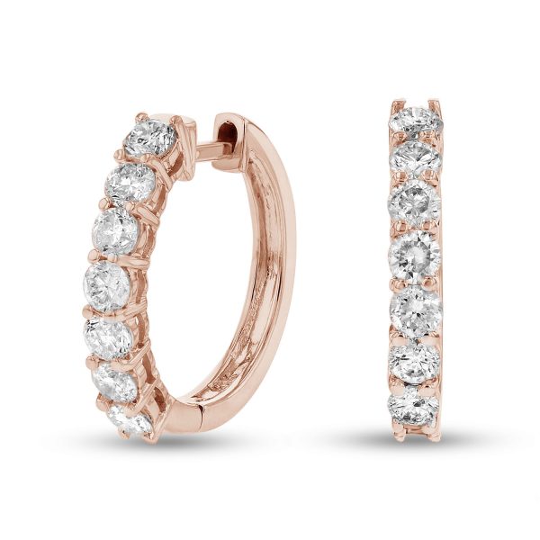 1.00 ct. Natural Diamond Hoop Earrings in 14k Gold - Image 4