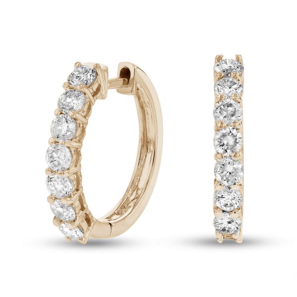 1.00 ct. Natural Diamond Hoop Earrings in 14k Gold - Image 3