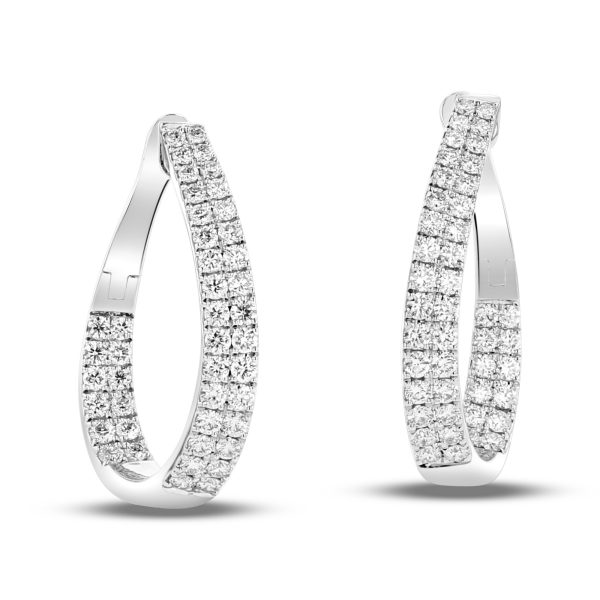 1.13 ct. Natural Diamond Fashion Hoop Earrings in 18k White Gold