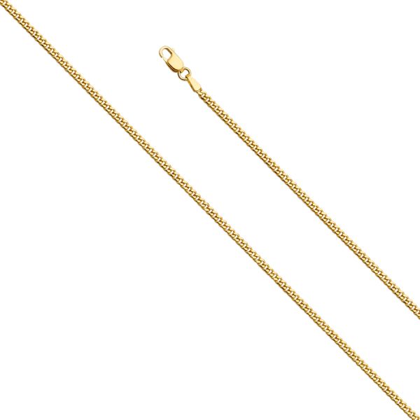 14K Yellow Gold 2.2 mm Solid Miami Cuban Chain 20"