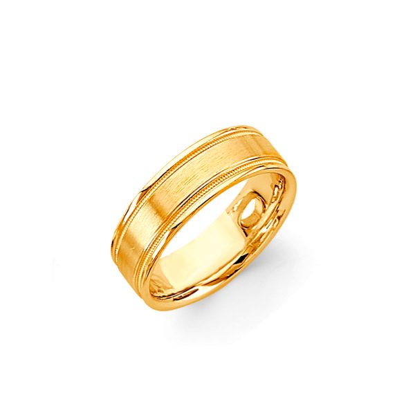 14K Yellow Gold 6.0 mm Brushed Wedding Band