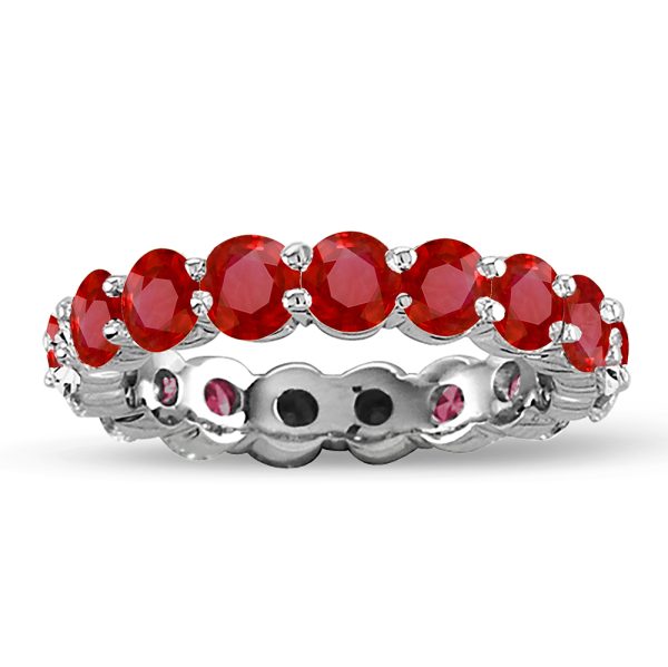 2.75 ct. Natural Heated Ruby Eternity Ring in 14k Gold