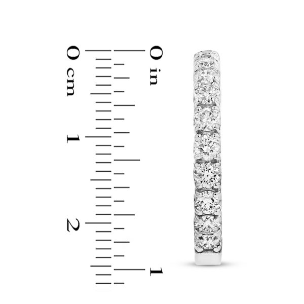 3.00 ct. Natural Diamond Inside-Out Hoop Earrings in 14k White Gold - Image 2