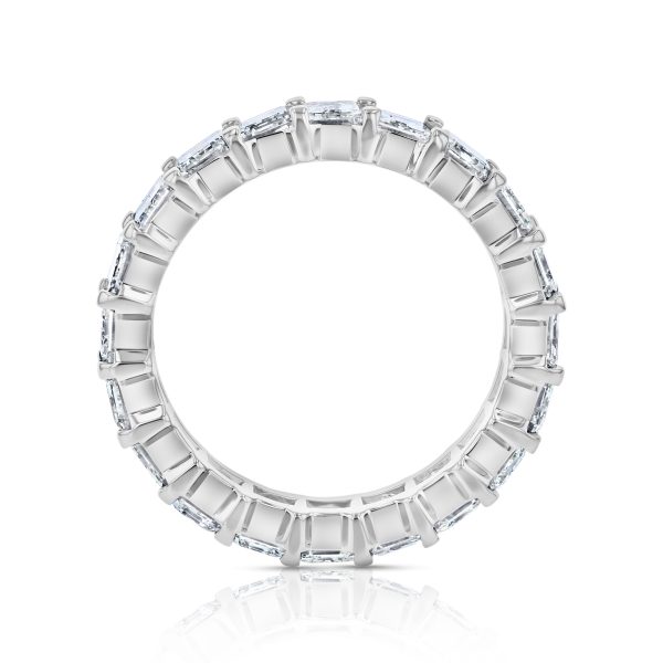 6.13 ct. Emerald Cut Natural Diamonds Eternity Band in 18k White Gold - Image 3