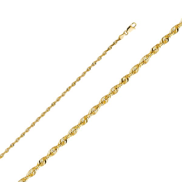 14K Yellow Gold 3.0 mm Rope Chain 26"