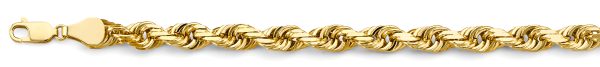 14K Yellow Gold Solid Rope 7.8 mm Chain 28"