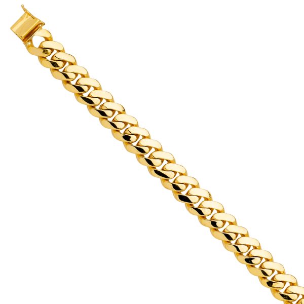 Men's Solid 14K Yellow Gold Cuban Link Bracelet 18.0 mm