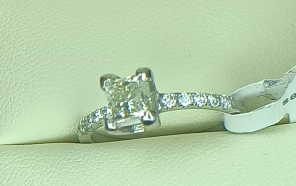 1.20 ct. Natural Diamonds Princess Cut Engagement Ring in 14K White Gold - Image 3