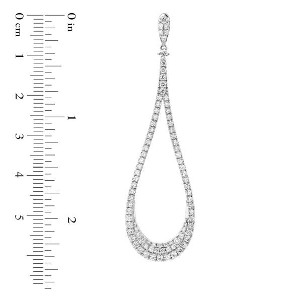 Women's 1.63 ct. Natural Round Diamonds Dangling Earrings in 18K White Gold - Image 2
