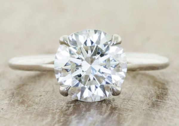 GIA 1.77 ct. Natural Round Diamond Solitaire Ring 18K White Gold