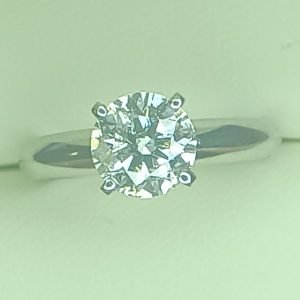 GIA 1.01 ct. Natural Round Diamond Solitaire Ring in 14k White Gold