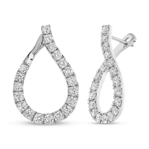 Women's 1.78 ct. Natural Round Diamonds Fashion Earrings in 18K White Gold