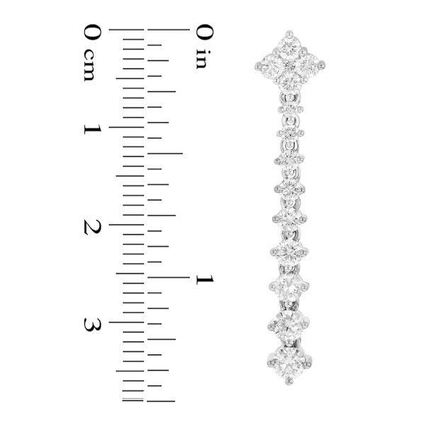 Women's 1.94 ct. Natural Round Diamonds Dangling Earrings in 18K White Gold - Image 2