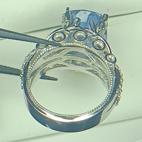 GIA 10.69 ct.  Sapphire & Diamond Ring 14k White Gold - Image 7