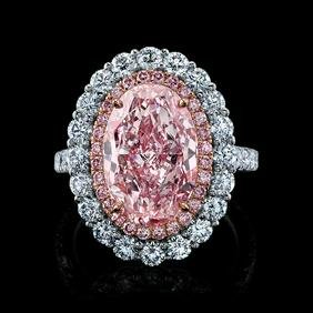 GIA 10.72 ct. VVS1 Fancy Pink Diamond Ring in Rose Gold & Platinum