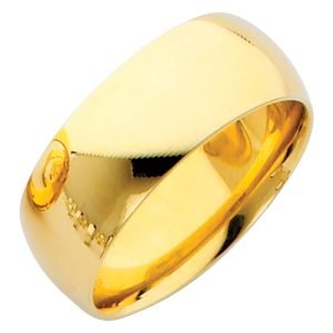 8.0 mm Comfort Fit Wedding Band in 14K Yellow Gold