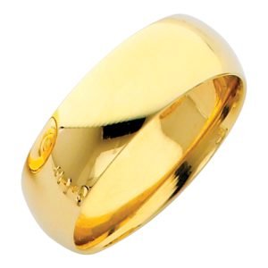 7.0 mm Comfort Fit Wedding Band in 14K Yellow Gold