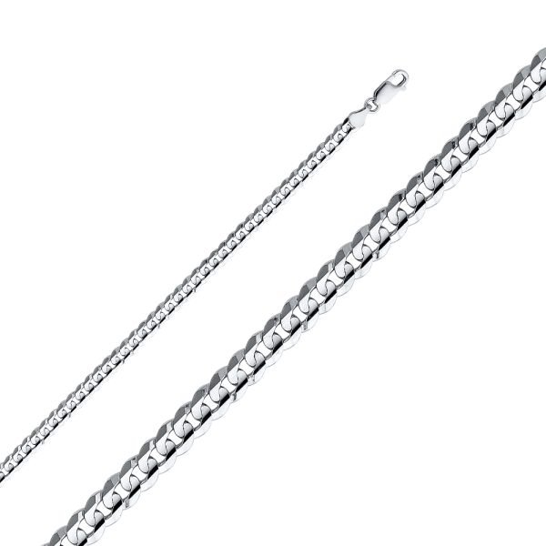 Men's 22" 4.8 mm Miami Cuban Link Necklace in 14K White Gold - Image 2