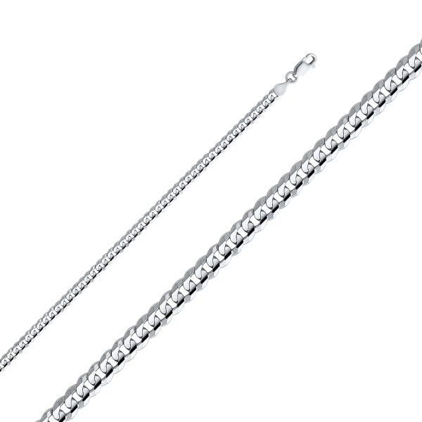 Men's 20" 4.0 mm Miami Cuban Link Necklace in 14K White Gold - Image 2