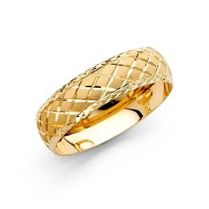 Women's 6.0 mm Designer Wedding Band in 14K Yellow Gold