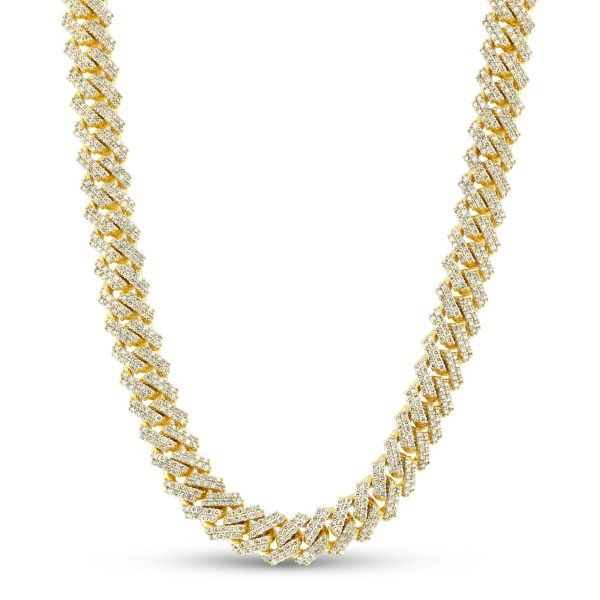 Men's 22" 18.95 ct. Natural Diamonds Miami Cuban Necklace in 14K Yellow Gold - Image 2
