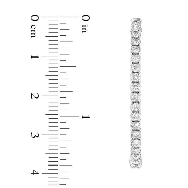 Women's 2.00 ct. Natural Diamonds Hoop Earrings in 14k White Gold - Image 2