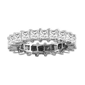 Women's 3.50 ct. All Around Princess Cut Natural Diamonds Eternity Band in 14K White Gold
