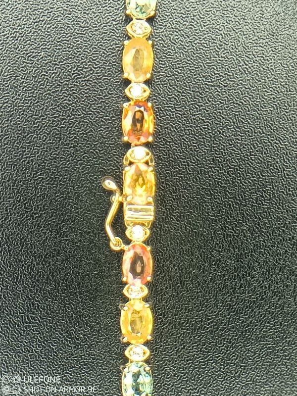 Women's 41.50 ct. Natural Ceylon Sapphires & Diamonds Necklace in 18K Yellow Gold - Image 3