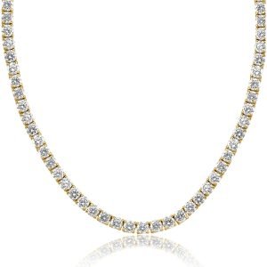 Men's 24" 43.50 ct. Natural Round Diamonds Necklace in 14K Yellow Gold