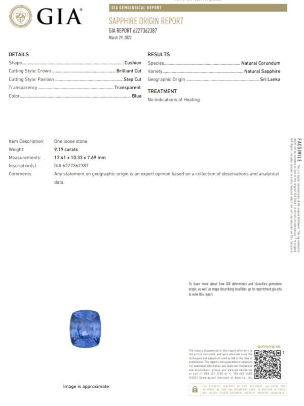GIA 10.69 ct.  Sapphire & Diamond Ring 14k White Gold - Image 9