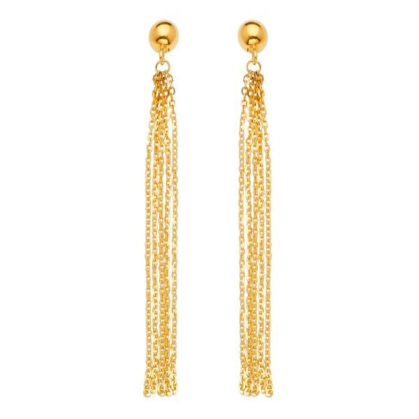 Multi Dangle Earrings in 14k Yellow Gold