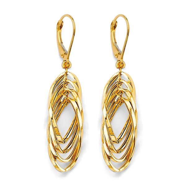 Hanging Hollow Tube Earrings in 14K Yellow Gold