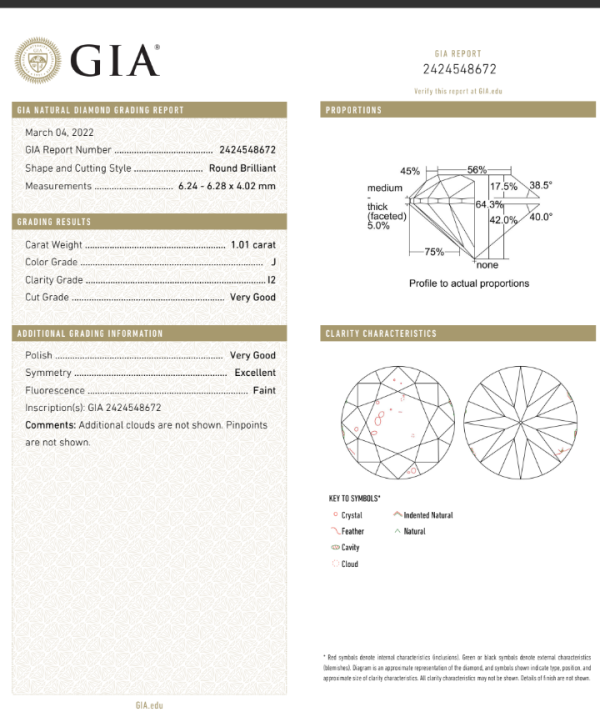 GIA 1.01 ct. Natural Round Diamond Solitaire Ring in 14k White Gold - Image 5