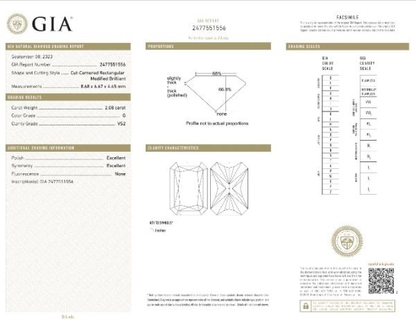 GIA 2.08 ct. Natural Radiant Cut Diamond Solitaire Ring in 14K White Gold - Image 4