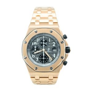 Audemars Piguet Royal Oak Offshore Chronograph Certified Guilloche Grey Dial 18K Rose Gold Bracelet 2003