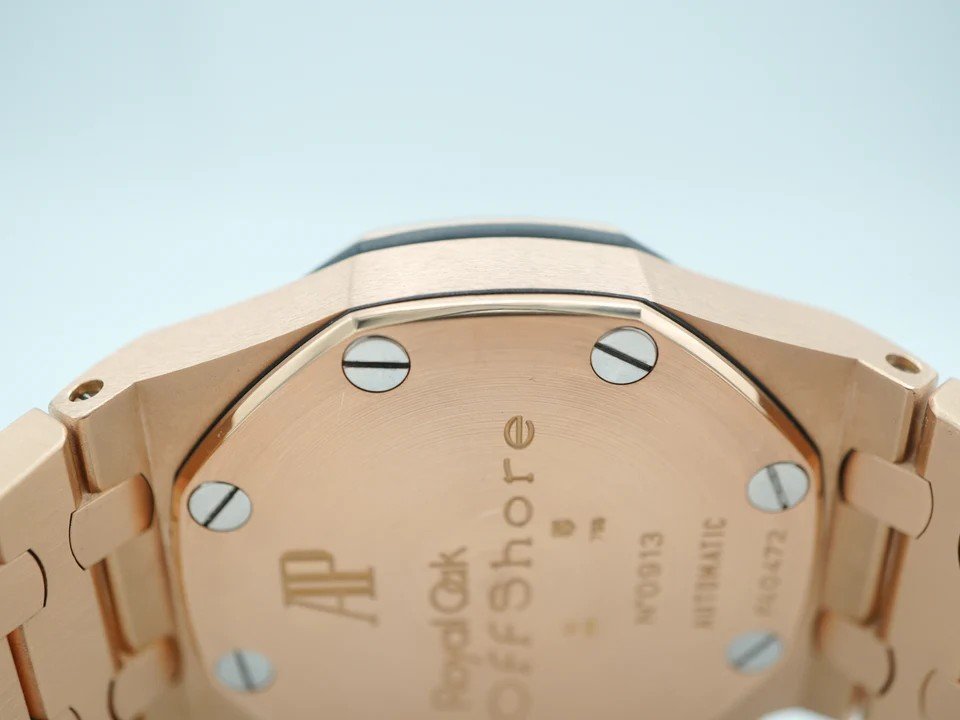 Audemars Piguet Royal Oak Offshore Chronograph Certified Guilloche Grey Dial 18K Rose Gold Bracelet 2003 - Image 5