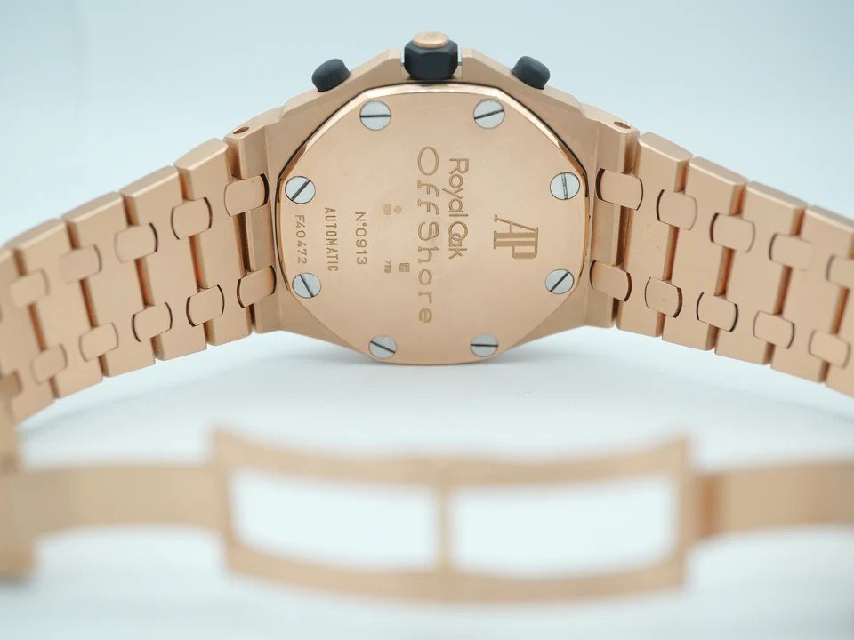 Audemars Piguet Royal Oak Offshore Chronograph Certified Guilloche Grey Dial 18K Rose Gold Bracelet 2003 - Image 6
