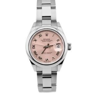 Rolex 279160 Lady-Datejust 28 mm Smooth Bezel Pink Roman Dial Oyster Bracelet Box and Papers
