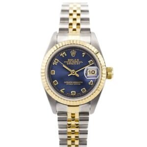 Rolex 69173 Lady-Datejust 26 mm Blue Concentric Arabic Dial Jubilee Bracelet Complete Set