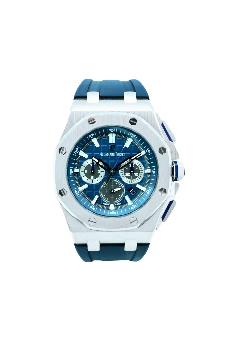 Audemars Piguet 26480TI.OO.A027CA.01 Royal Oak Offshore 42 mm Blue Dial Rubber Strap Complete Set