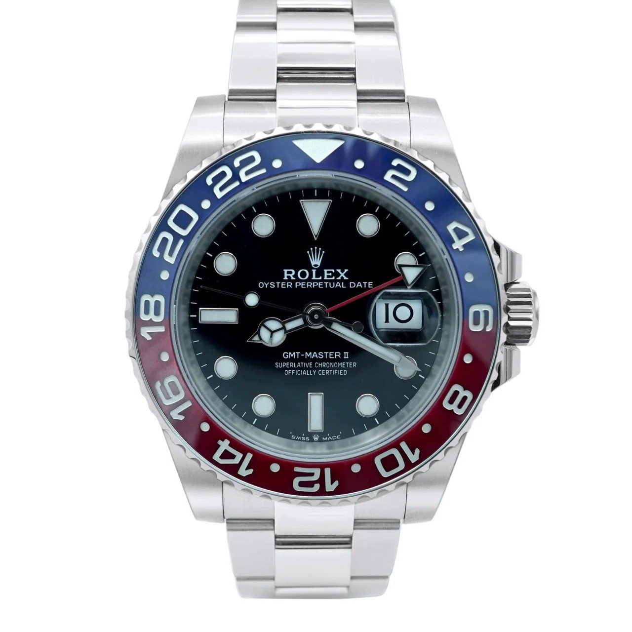 Rolex 126710BLRO GMT-Master II “Pepsi” Black Dial Oyster Bracelet Box and Papers