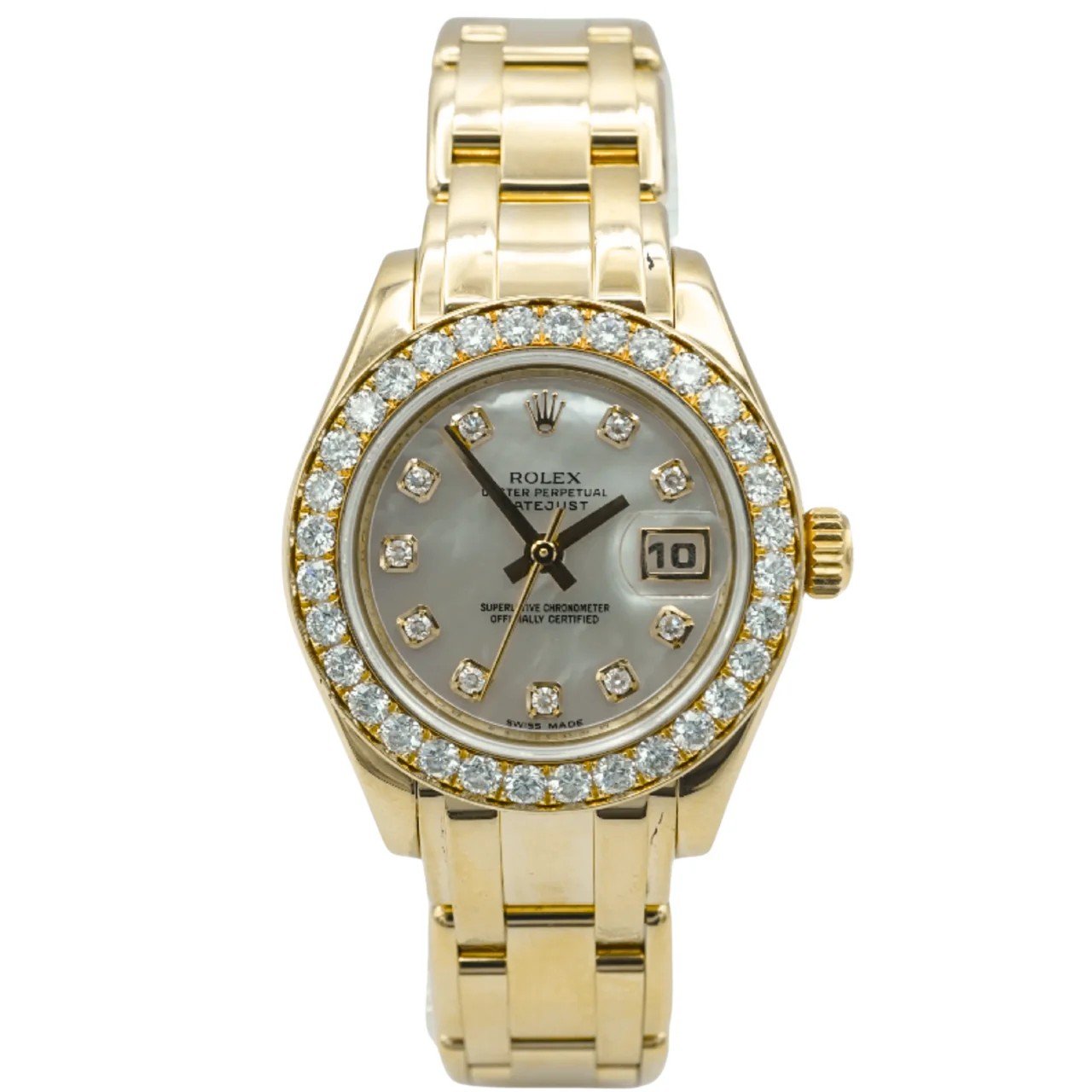 Rolex 80298 Lady-Datejust Pearlmaster Factory Diamond Bezel MOP Diamond Dial Complete Set
